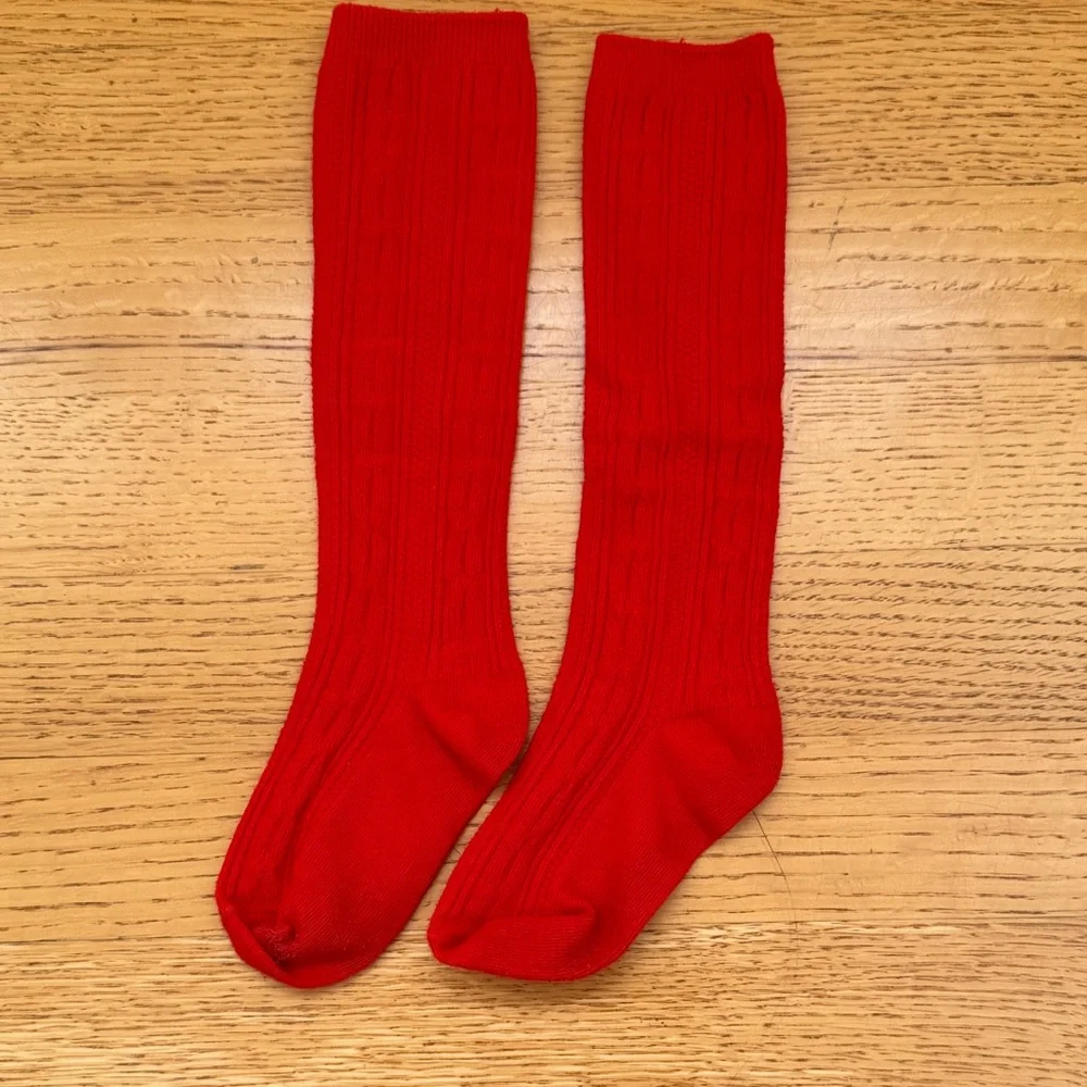 Vibrant Red Kids' Knee-High Socks